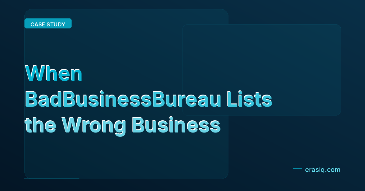 When BadBusinessBureau Lists the Wrong Business
