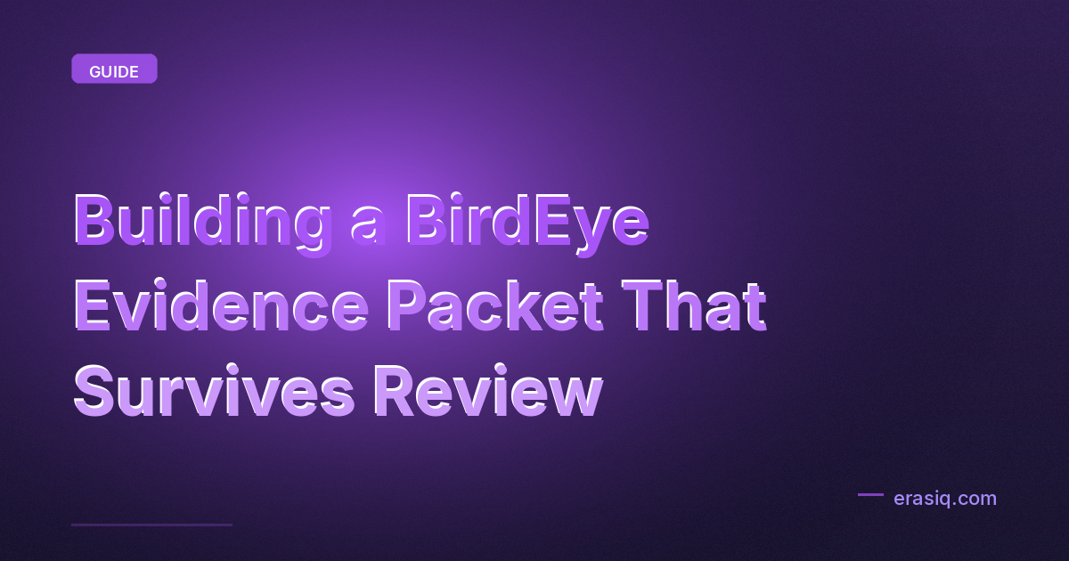 Building a BirdEye Evidence Packet That Survives Review