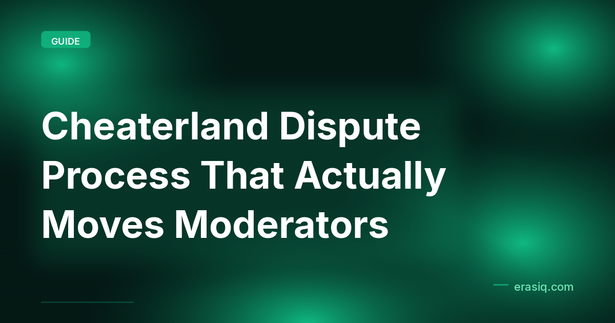 Cheaterland Dispute Process That Actually Moves Moderators