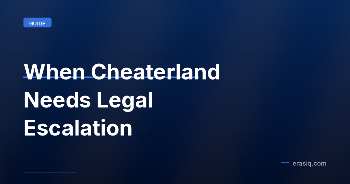When Cheaterland Needs Legal Escalation