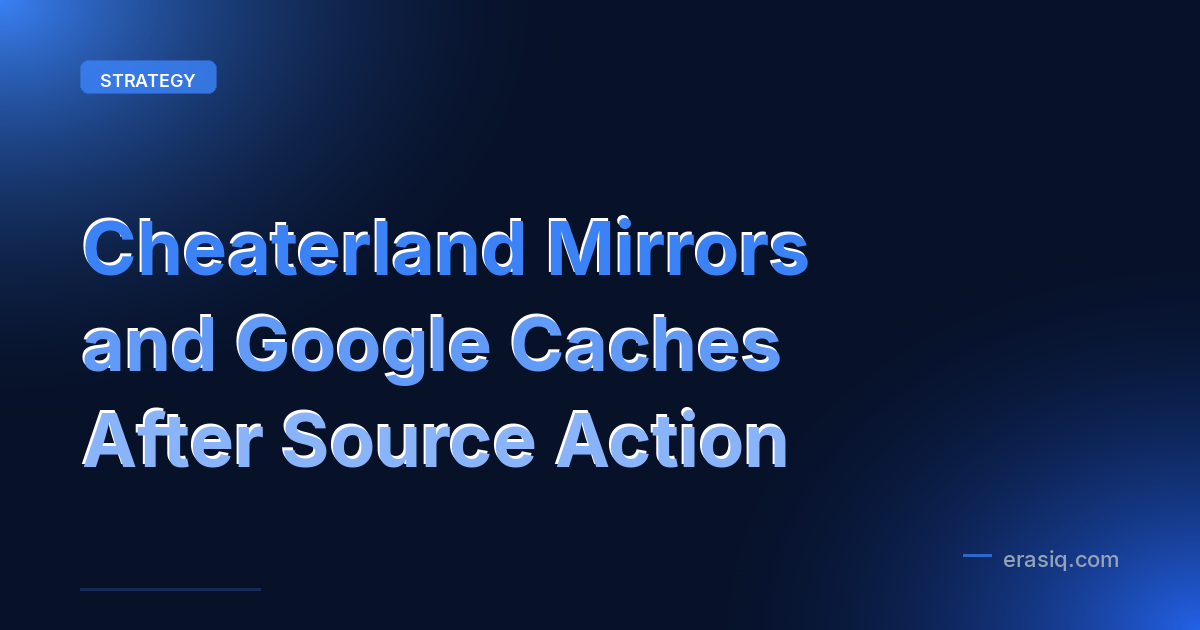 Cheaterland Mirrors and Google Caches After Source Action