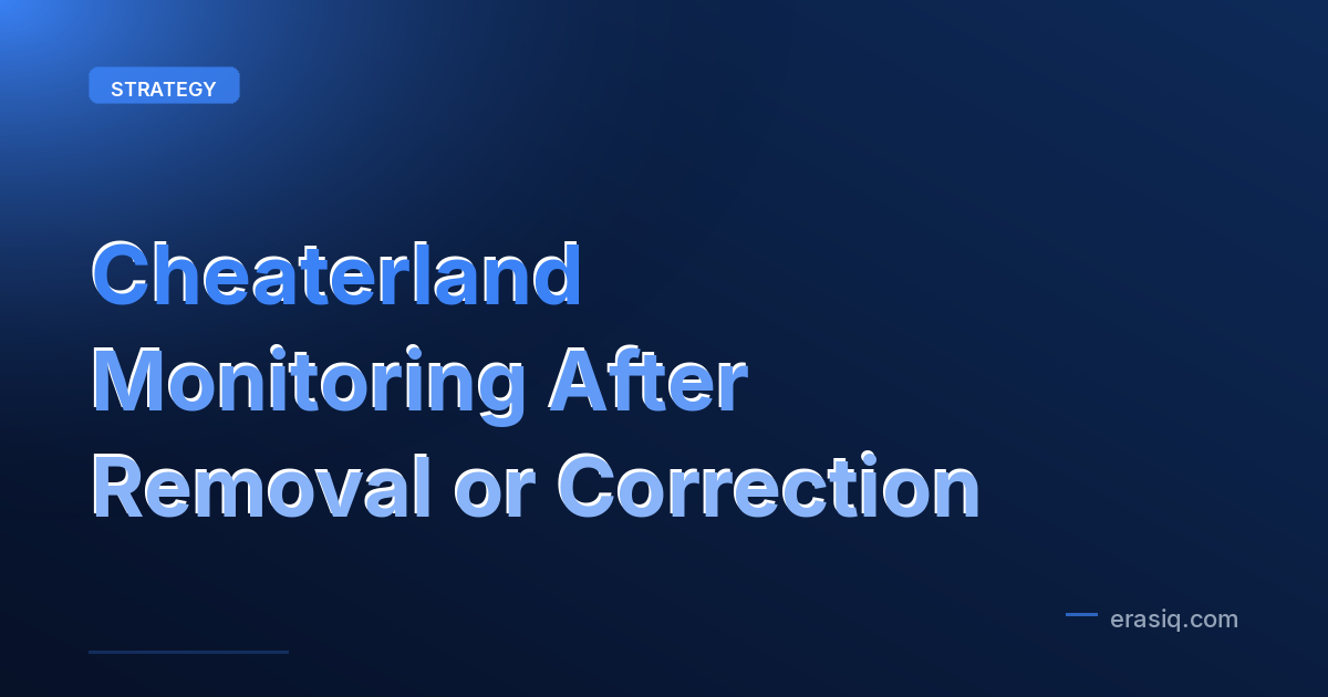 Cheaterland Monitoring After Removal or Correction