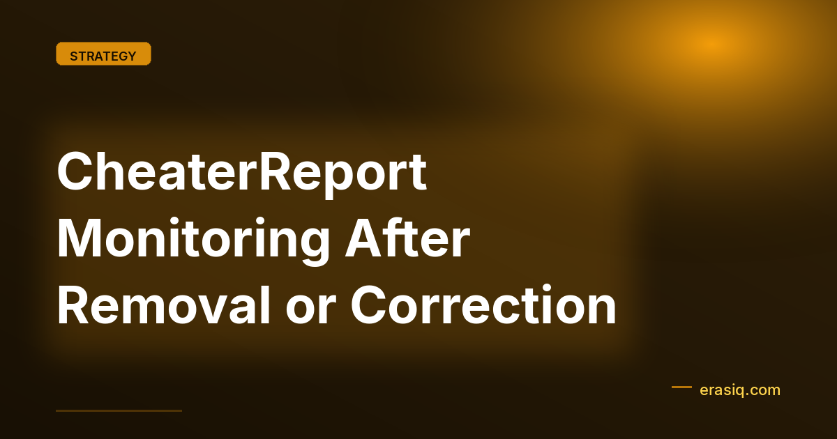 CheaterReport Monitoring After Removal or Correction