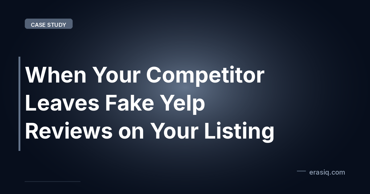 When Your Competitor Leaves Fake Yelp Reviews on Your Listing