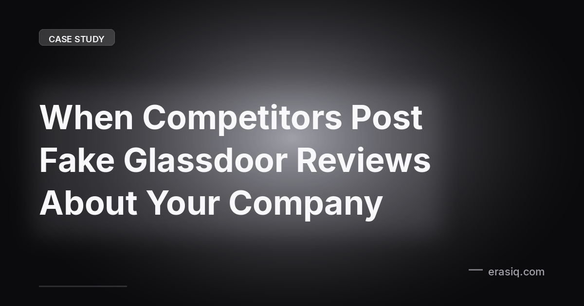 When Competitors Post Fake Glassdoor Reviews About Your Company