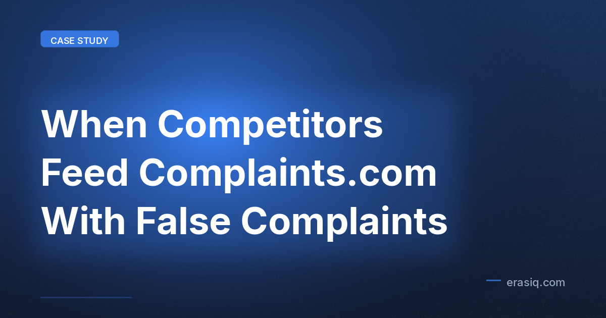 When Competitors Feed Complaints.com With False Complaints