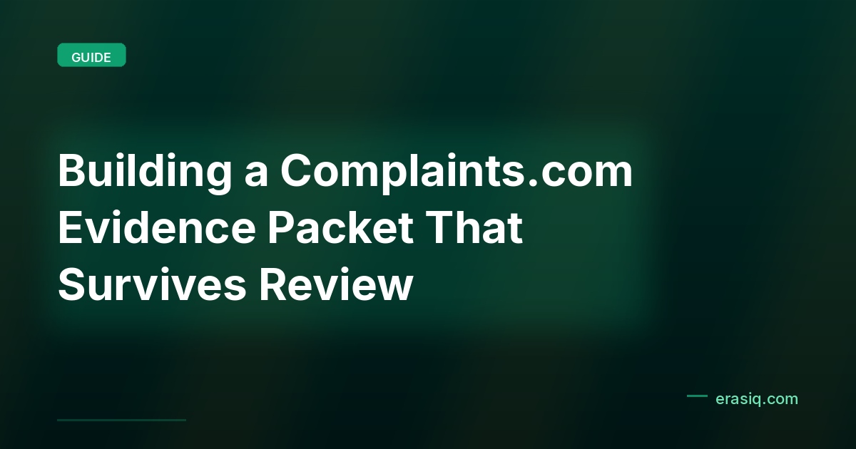 Building a Complaints.com Evidence Packet That Survives Review