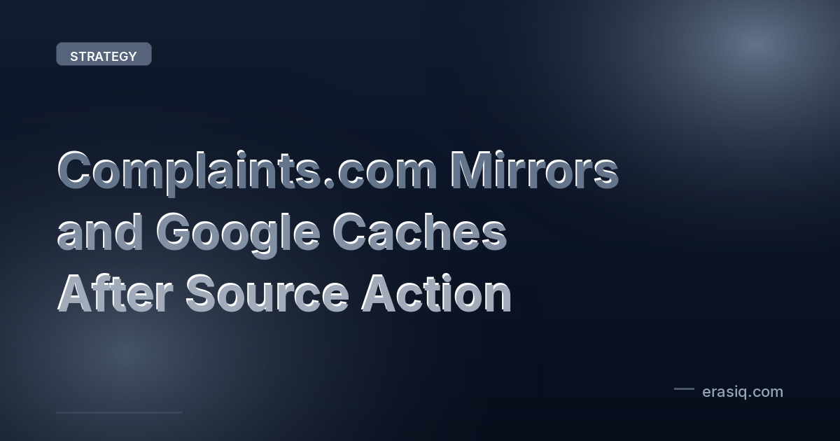 Complaints.com Mirrors and Google Caches After Source Action