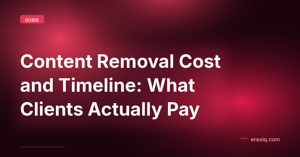 Content Removal Cost and Timeline: What Clients Actually Pay