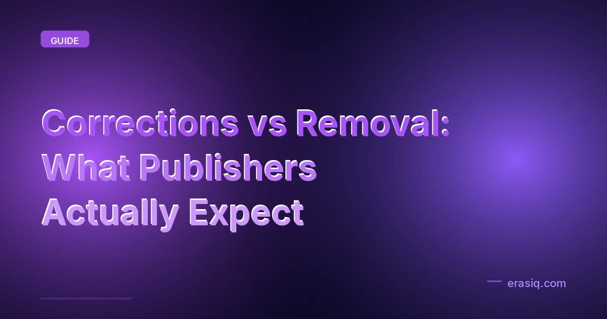 Corrections vs Removal: What Publishers Actually Expect