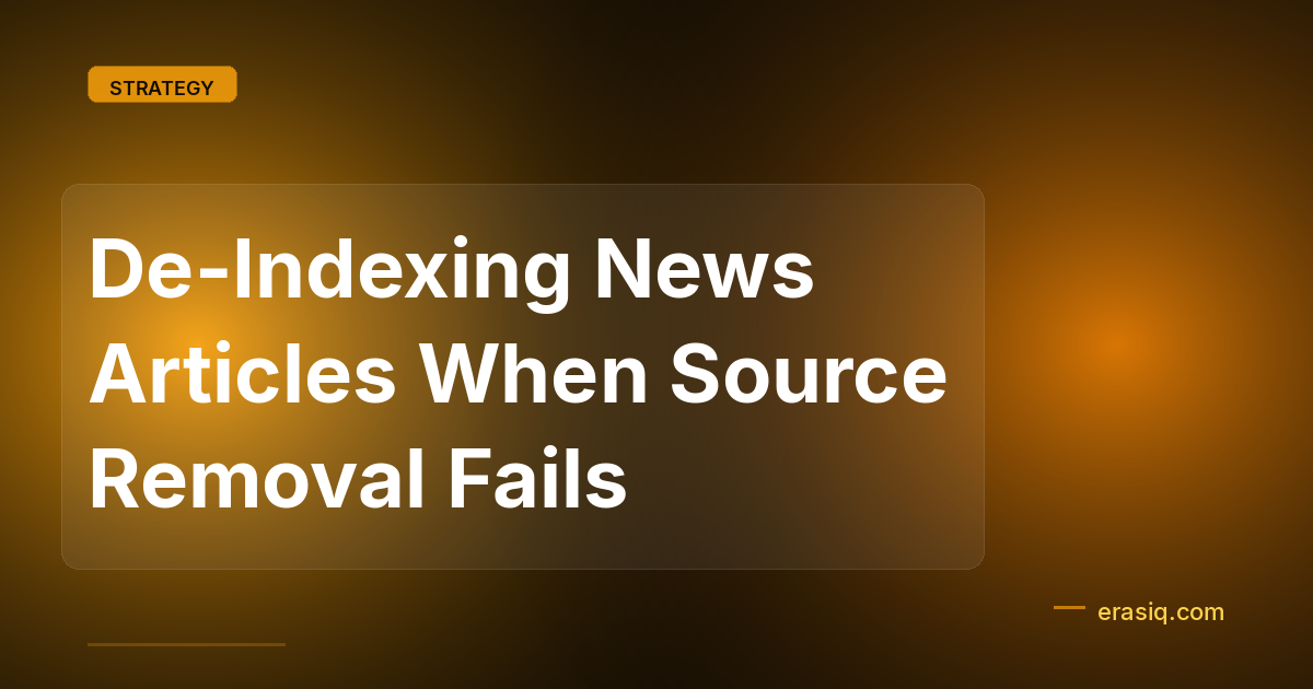 De-Indexing News Articles When Source Removal Fails