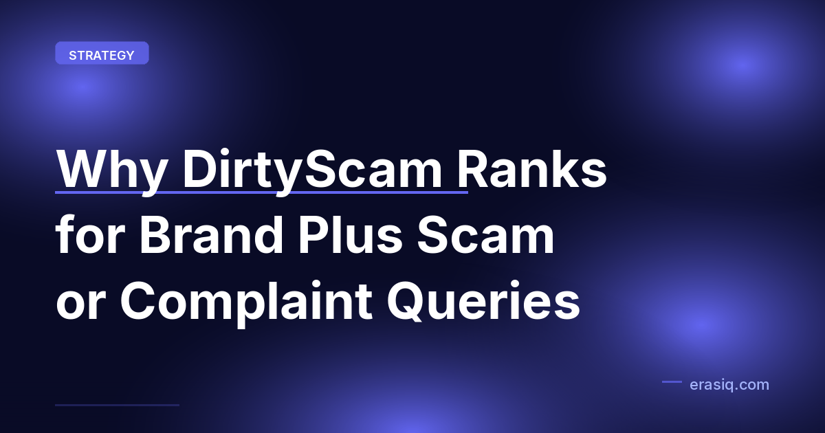 Why DirtyScam Ranks for Brand Plus Scam or Complaint Queries