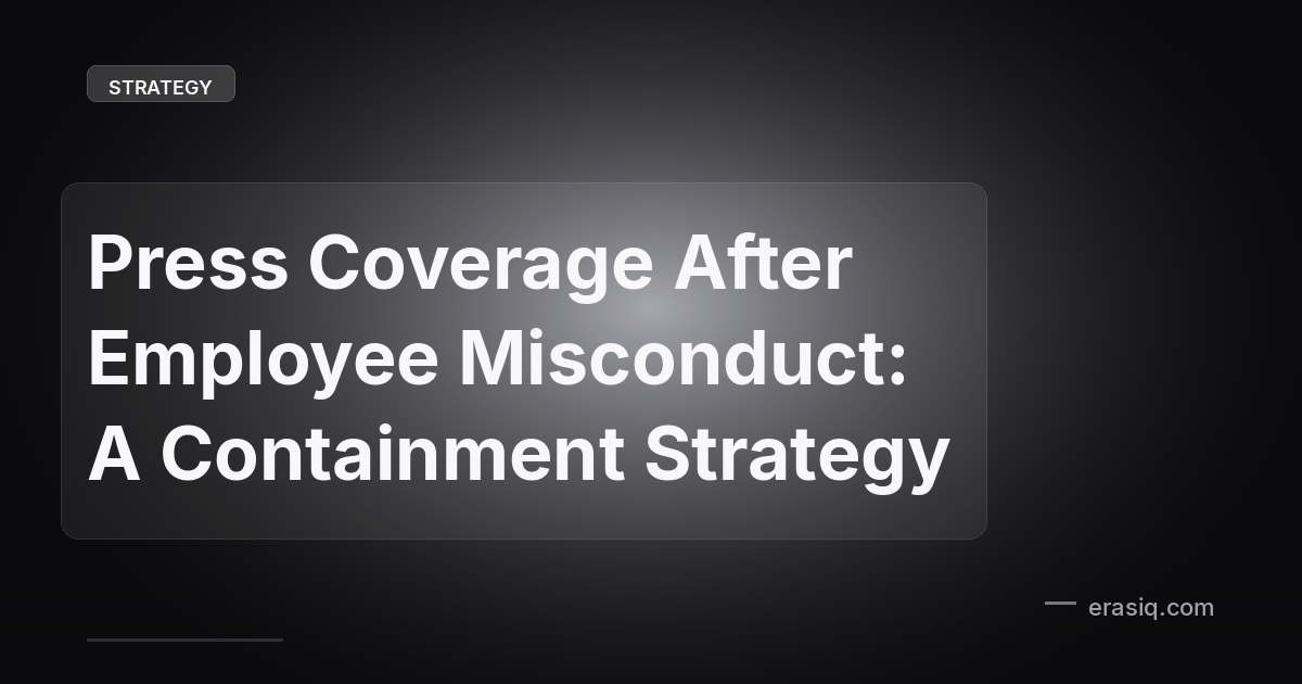 Press Coverage After Employee Misconduct: A Containment Strategy
