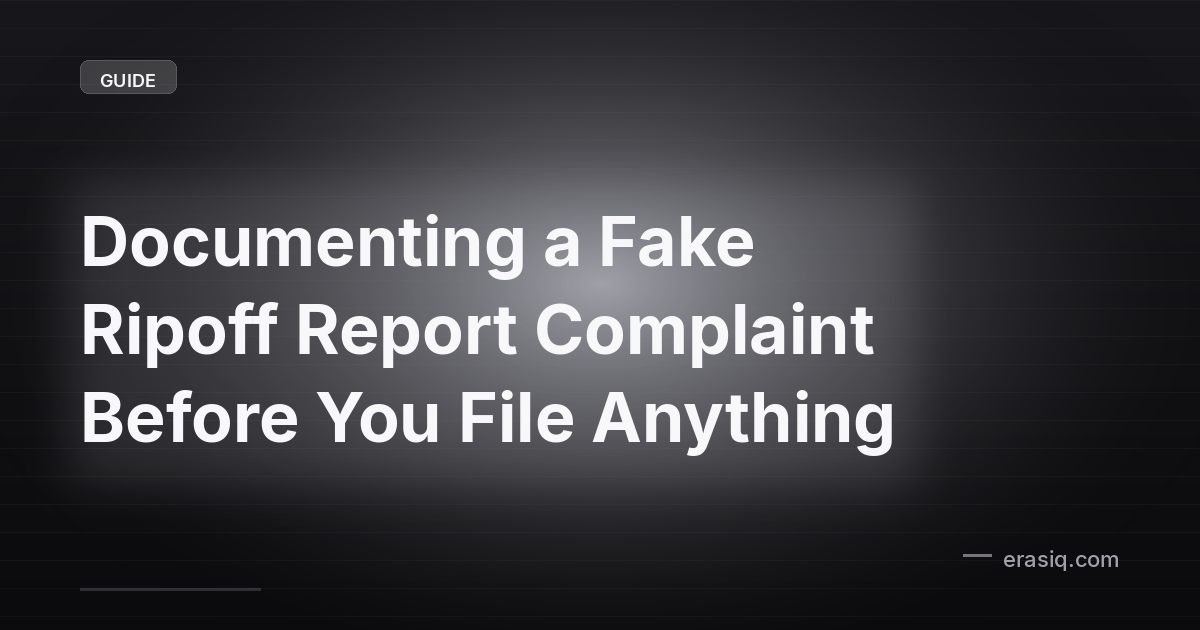 Documenting a Fake Ripoff Report Complaint Before You File Anything
