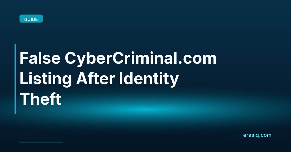 False CyberCriminal.com Listing After Identity Theft