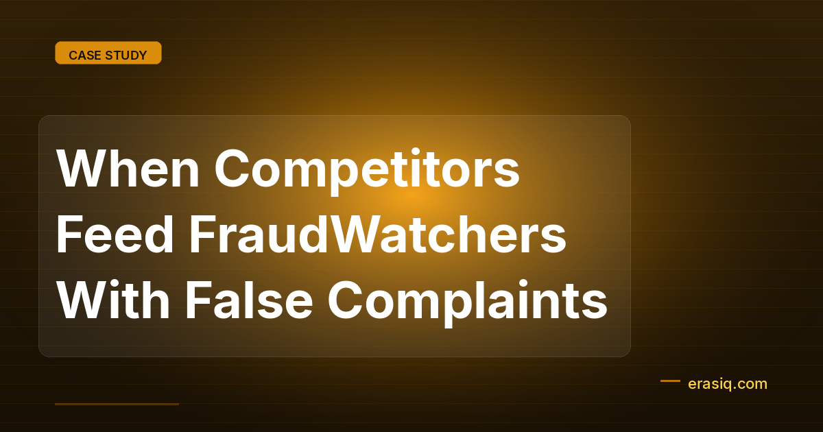 When Competitors Feed FraudWatchers With False Complaints