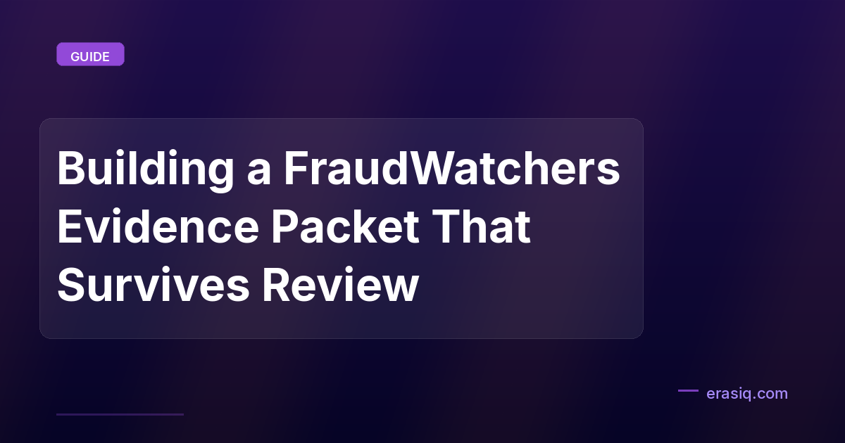 Building a FraudWatchers Evidence Packet That Survives Review