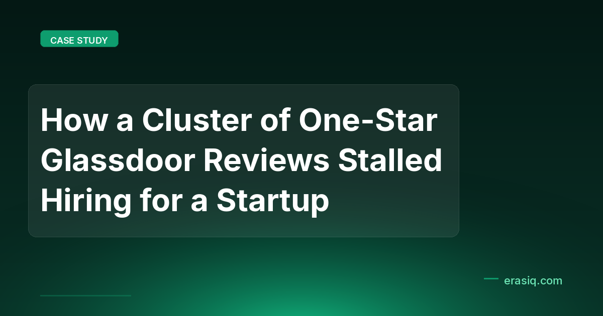 How a Cluster of One-Star Glassdoor Reviews Stalled Hiring for a Startup