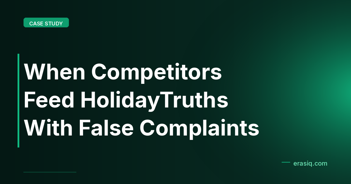 When Competitors Feed HolidayTruths With False Complaints