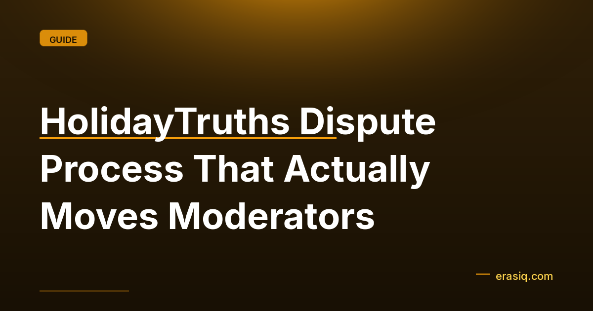 HolidayTruths Dispute Process That Actually Moves Moderators