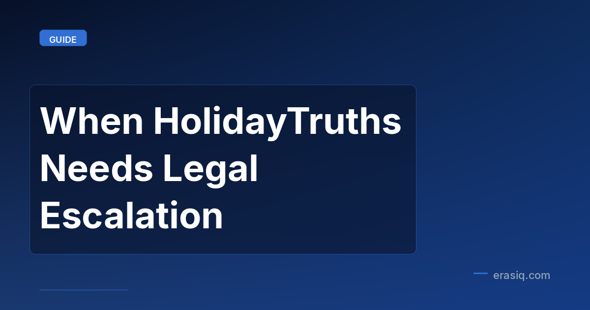 When HolidayTruths Needs Legal Escalation