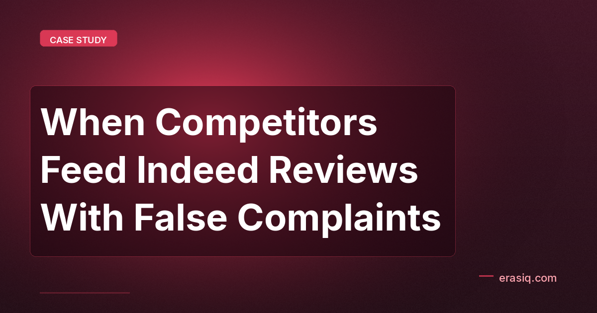 When Competitors Feed Indeed Reviews With False Complaints