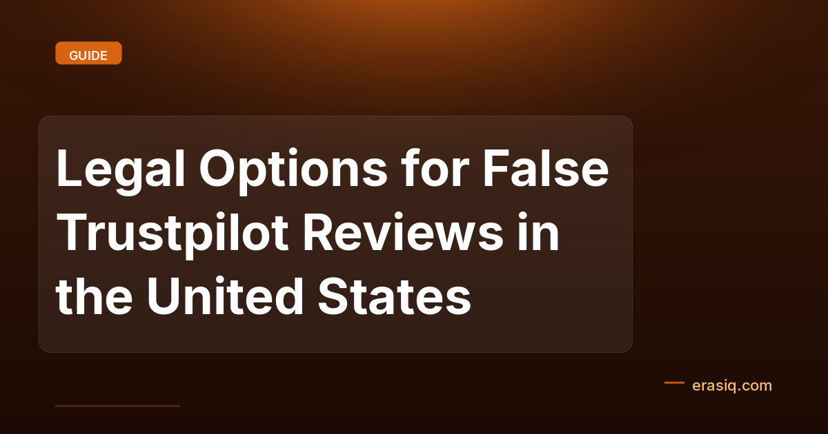 Legal Options for False Trustpilot Reviews in the United States