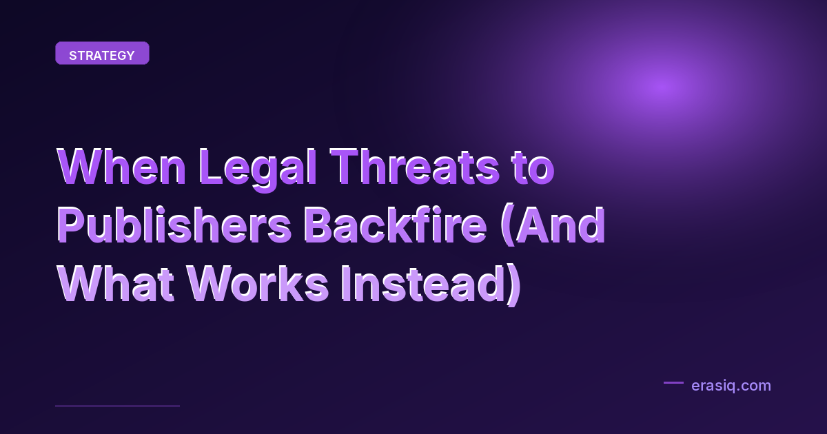 When Legal Threats to Publishers Backfire (And What Works Instead)