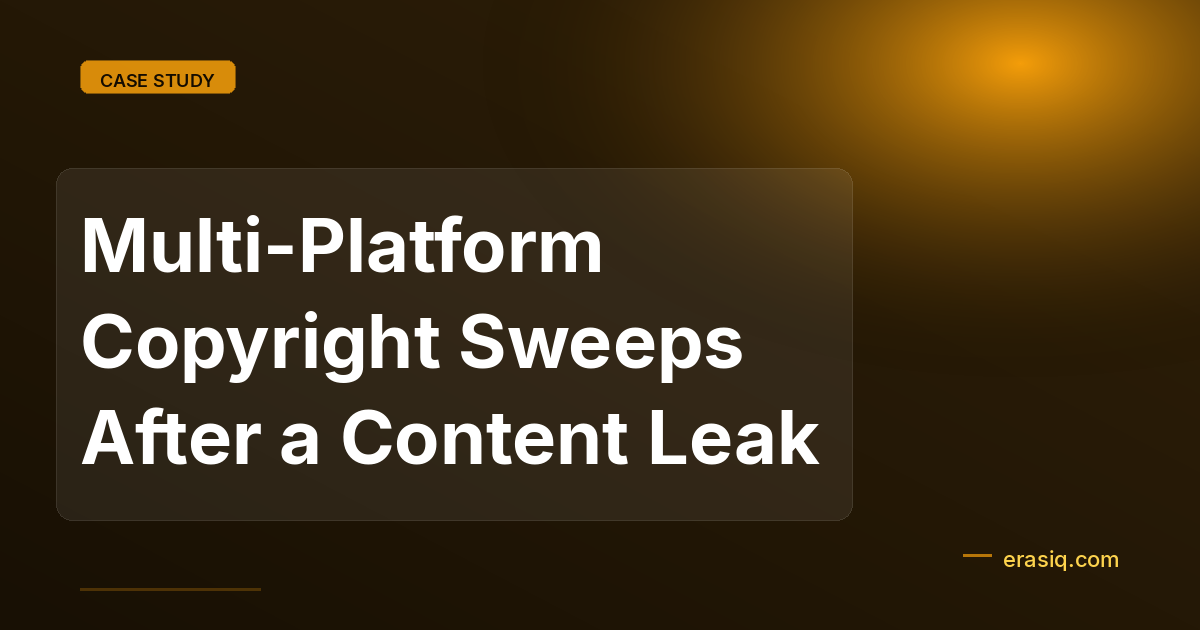 Multi-Platform Copyright Sweeps After a Content Leak