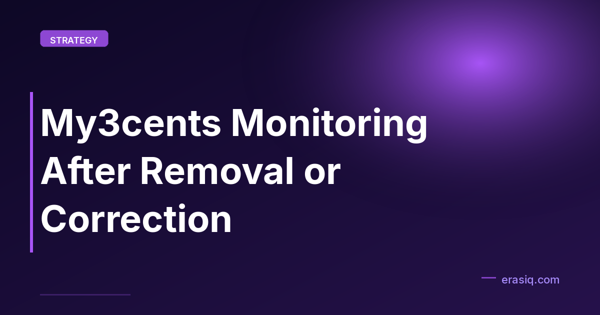 My3cents Monitoring After Removal or Correction