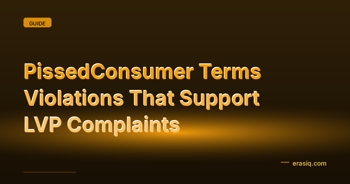 PissedConsumer Terms Violations That Support LVP Complaints