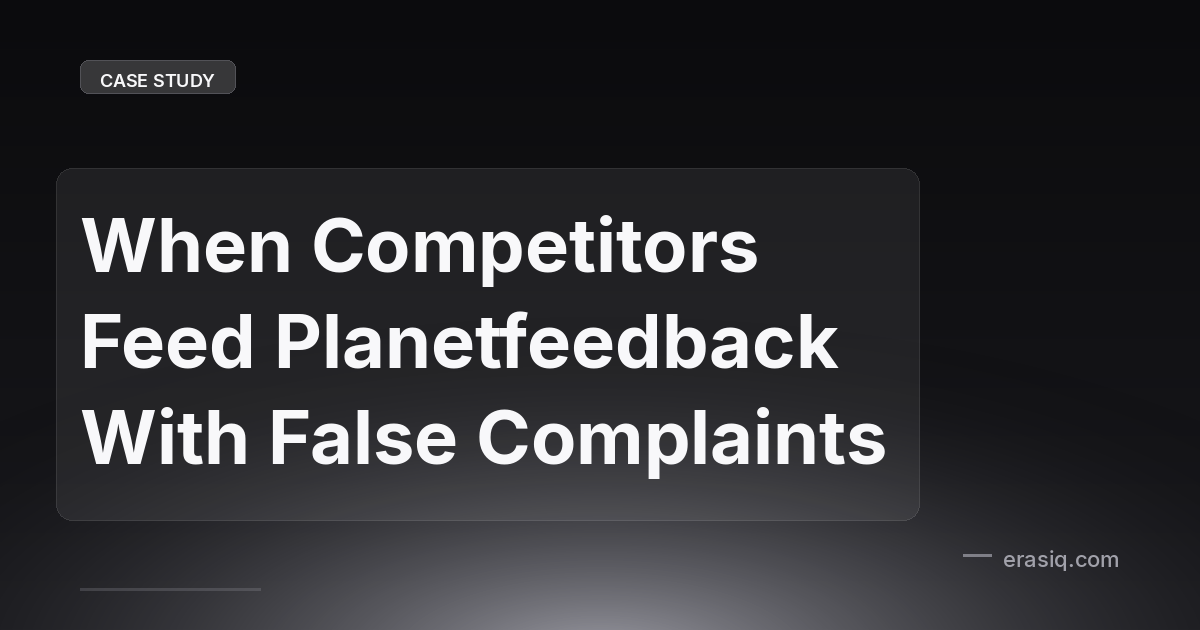 When Competitors Feed Planetfeedback With False Complaints