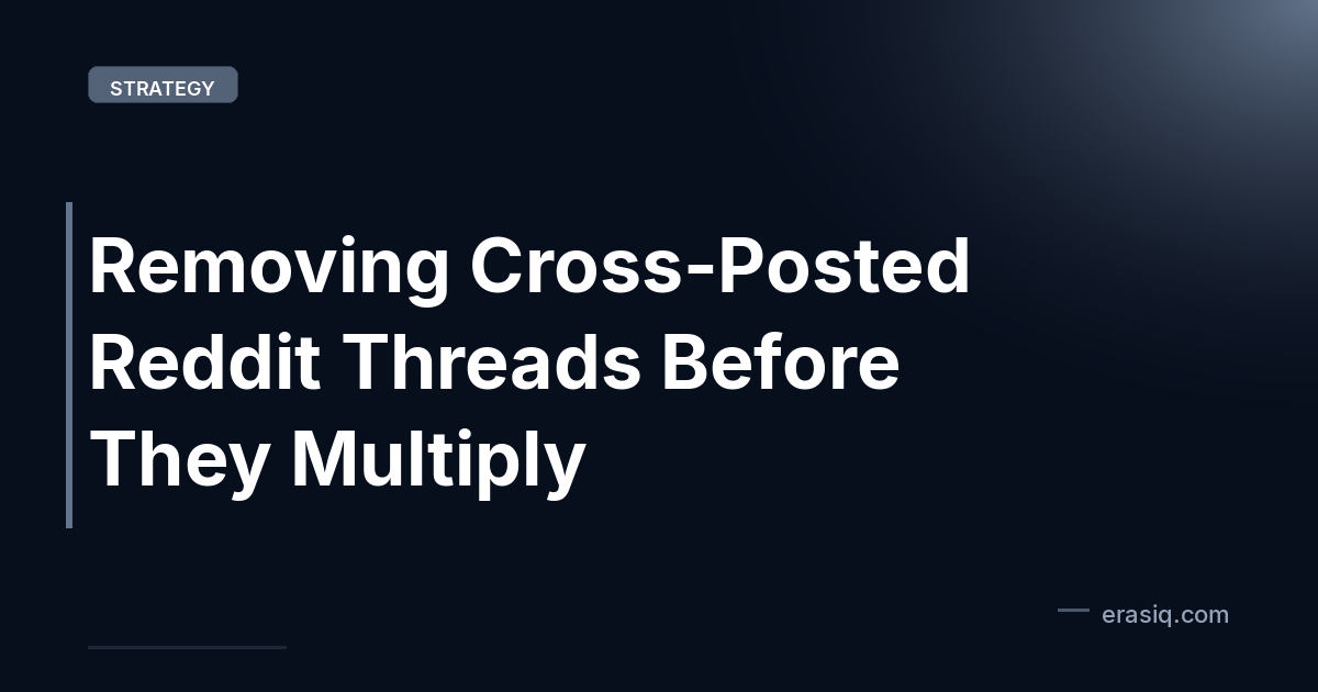 Removing Cross-Posted Reddit Threads Before They Multiply