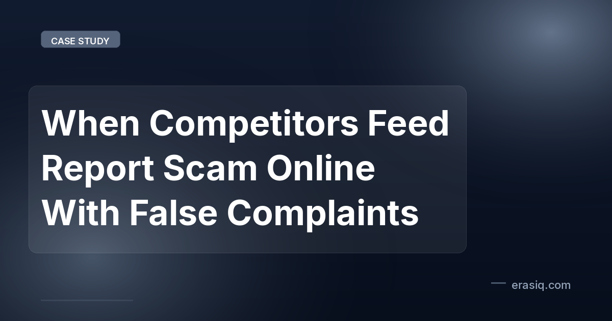 When Competitors Feed Report Scam Online With False Complaints