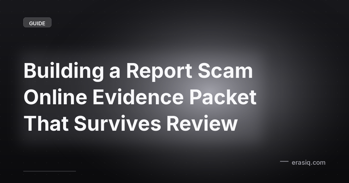 Building a Report Scam Online Evidence Packet That Survives Review
