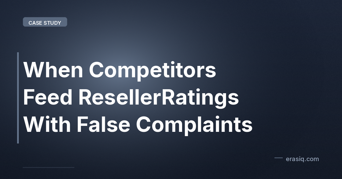 When Competitors Feed ResellerRatings With False Complaints