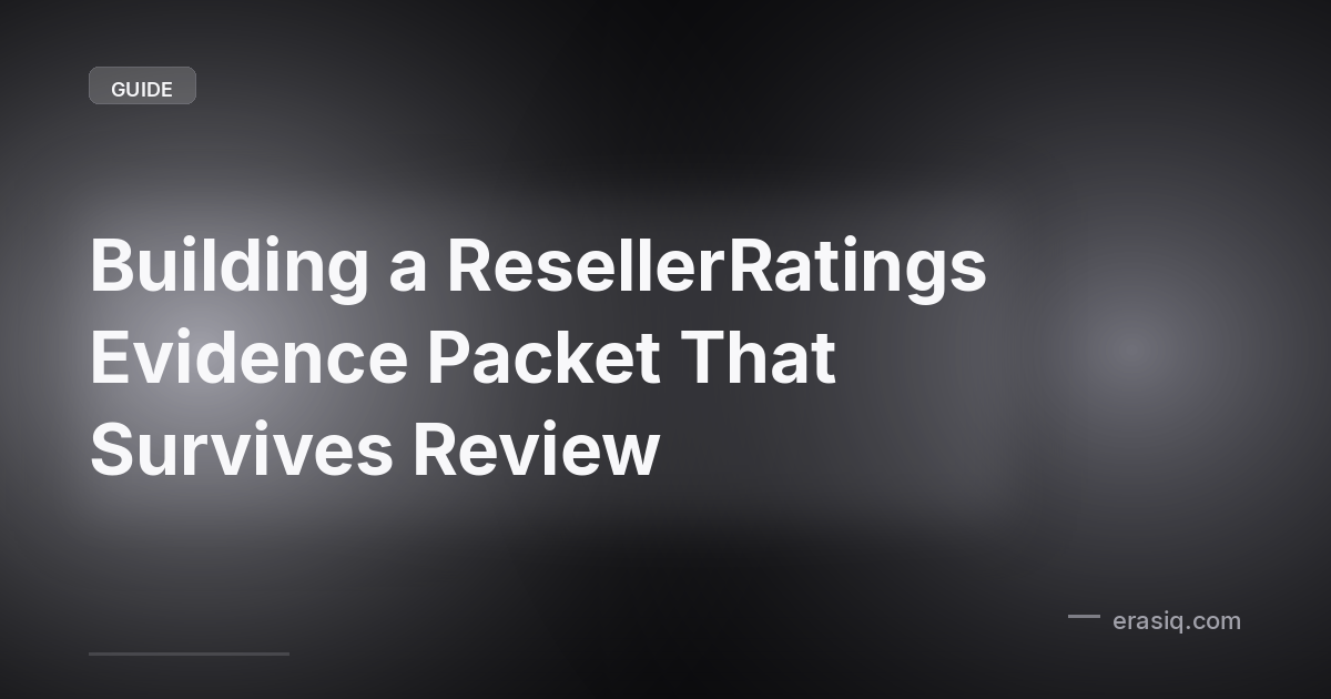 Building a ResellerRatings Evidence Packet That Survives Review