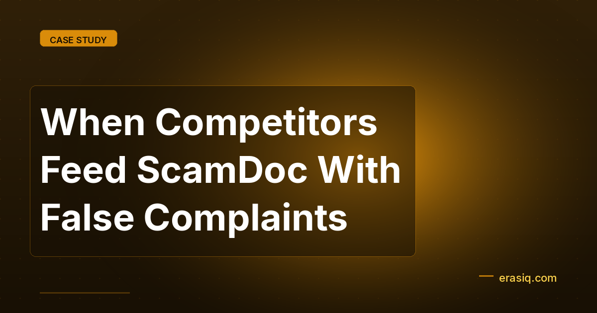 When Competitors Feed ScamDoc With False Complaints