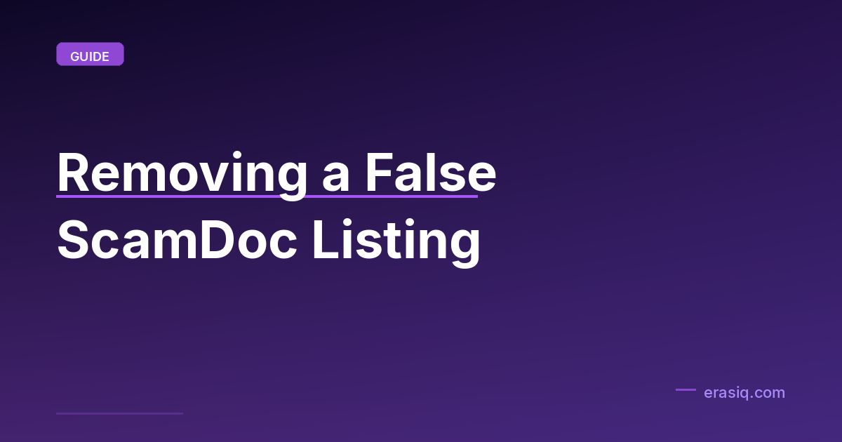 Removing a False ScamDoc Listing