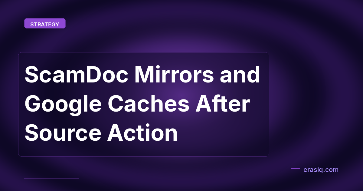 ScamDoc Mirrors and Google Caches After Source Action