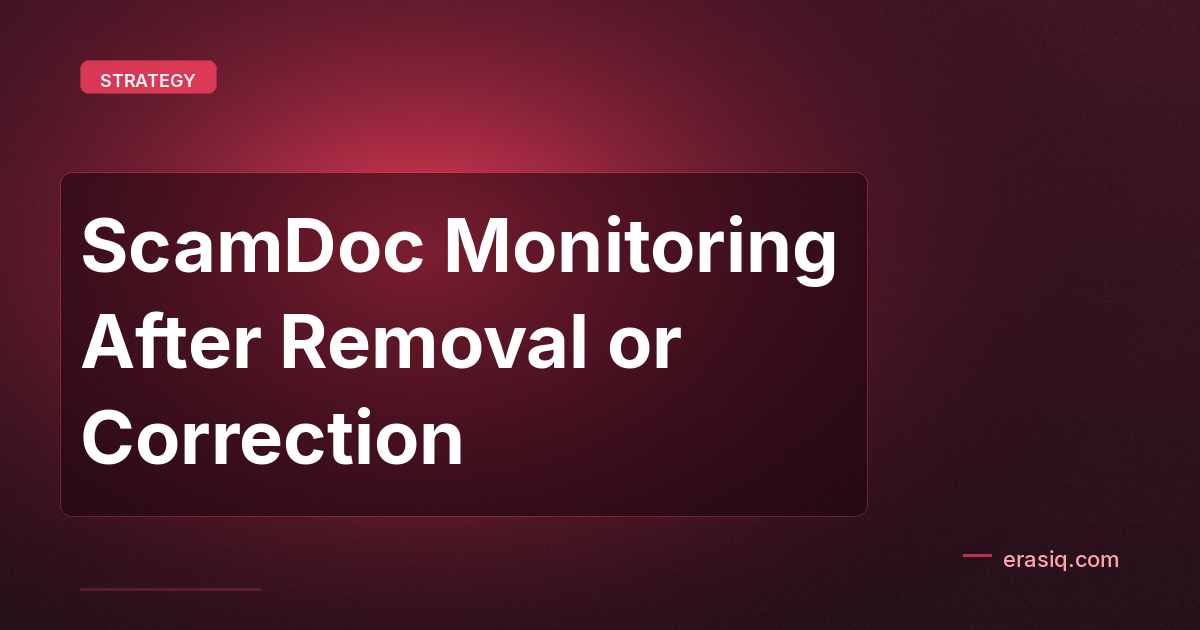 ScamDoc Monitoring After Removal or Correction
