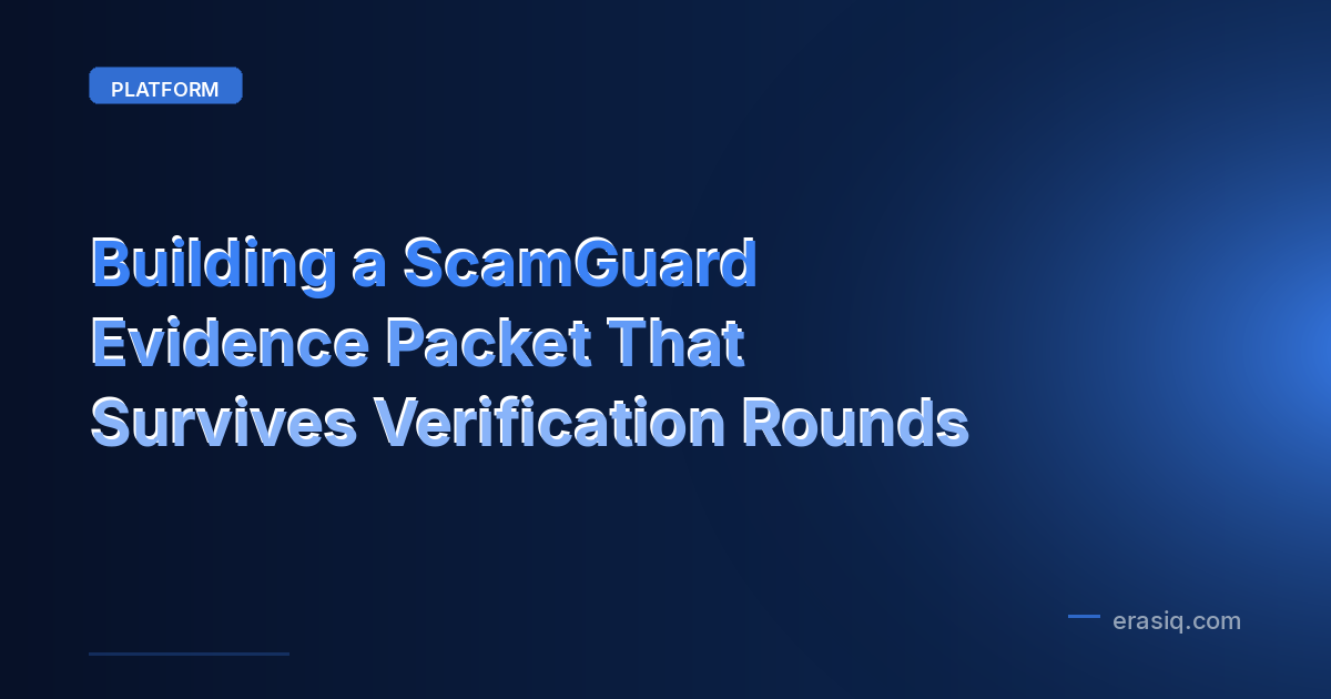 Building a ScamGuard Evidence Packet That Survives Verification Rounds