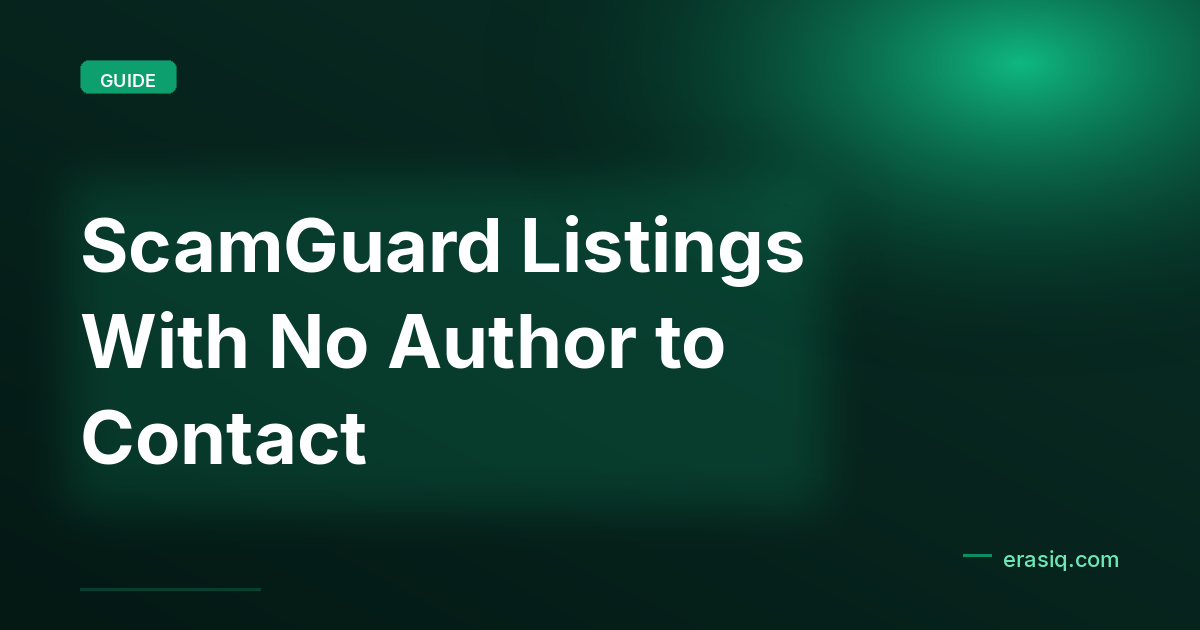 ScamGuard Listings With No Author to Contact