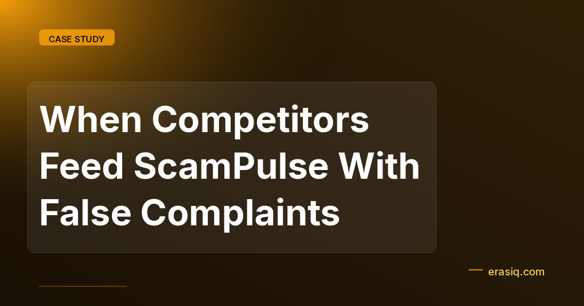 When Competitors Feed ScamPulse With False Complaints
