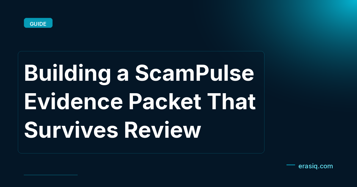 Building a ScamPulse Evidence Packet That Survives Review