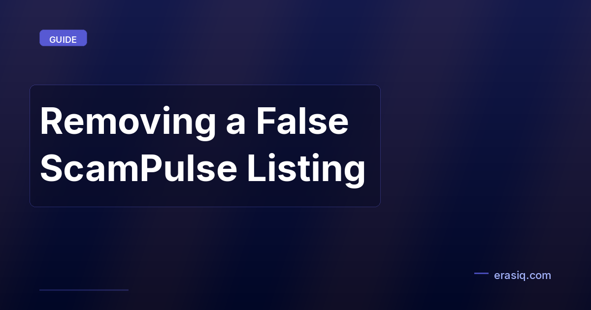 Removing a False ScamPulse Listing