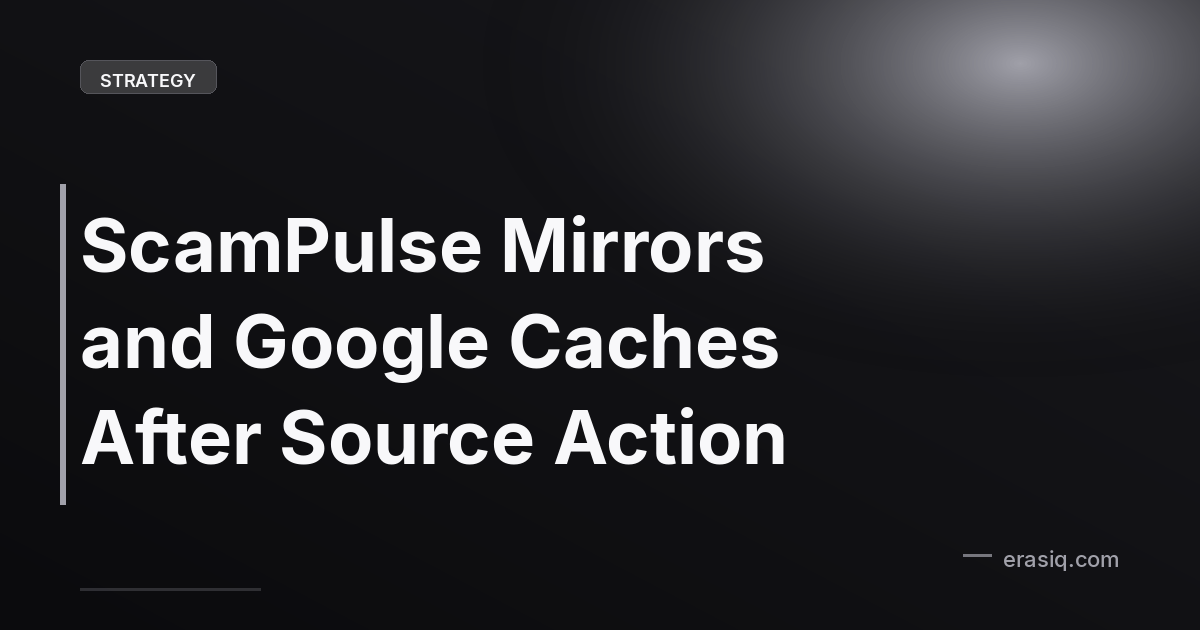 ScamPulse Mirrors and Google Caches After Source Action