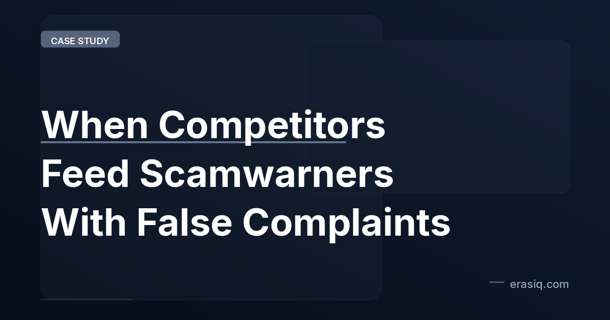 When Competitors Feed Scamwarners With False Complaints