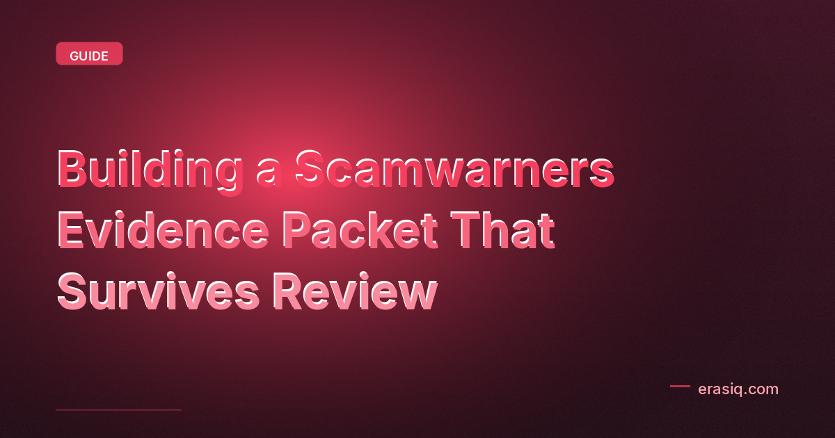 Building a Scamwarners Evidence Packet That Survives Review