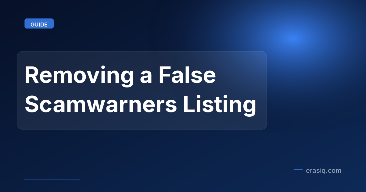 Removing a False Scamwarners Listing